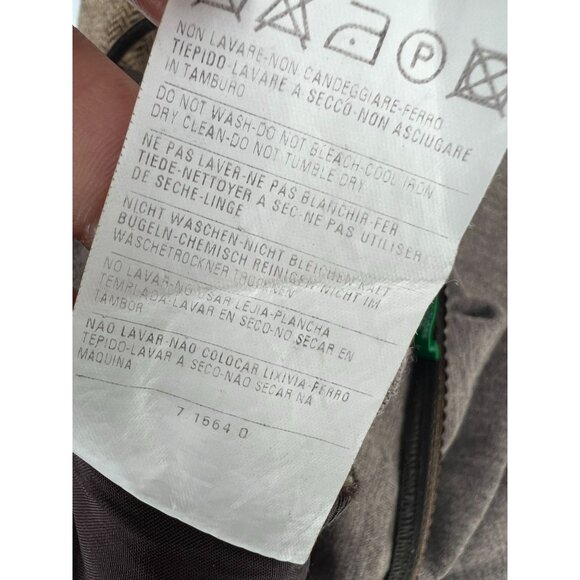 Benetton M Brown Herringbone Dress Wool Blend Flower Y2K Slip Jumper Made Italy - Picture 10 of 12